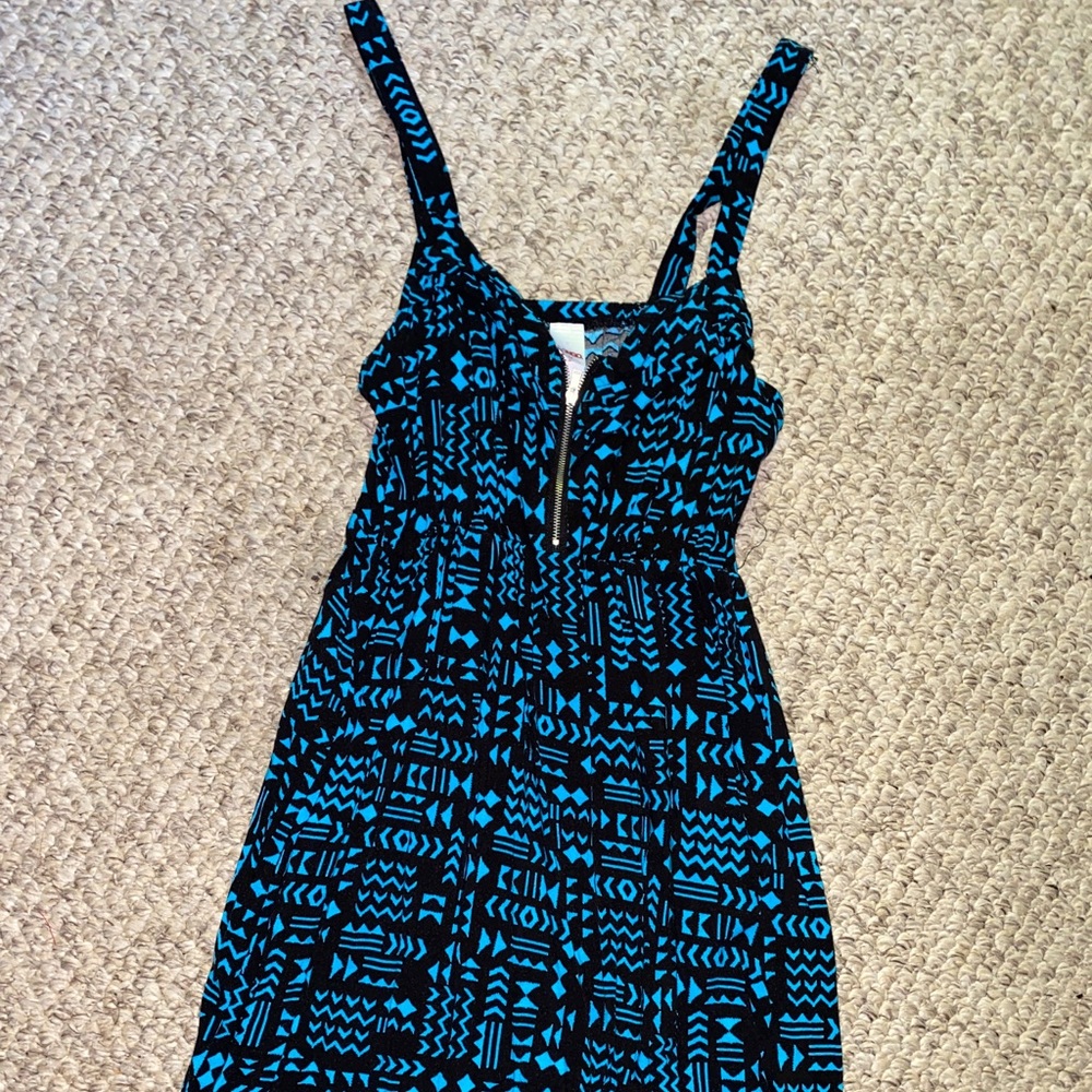Bongo print summer dress with front zipper
